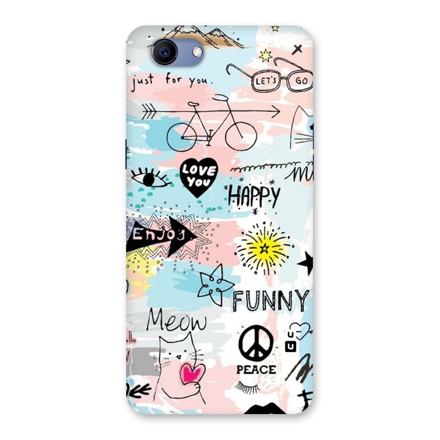 Peace And Funny Back Case for Oppo Realme 1