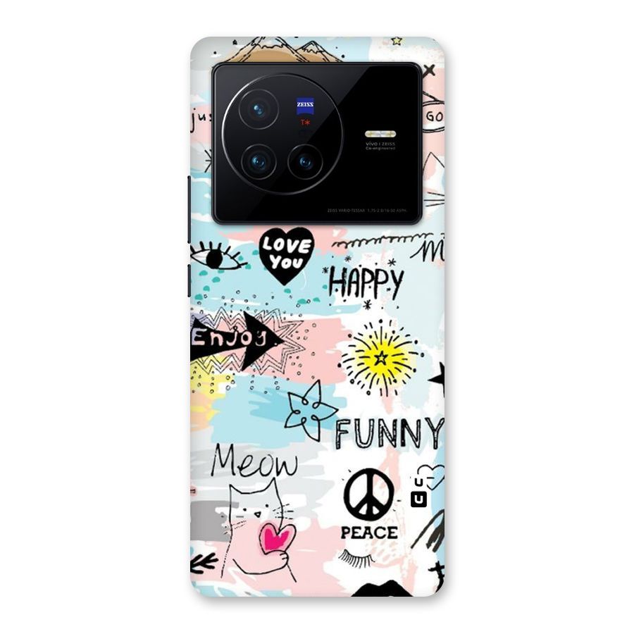 Peace And Funny Back Case for Vivo X80
