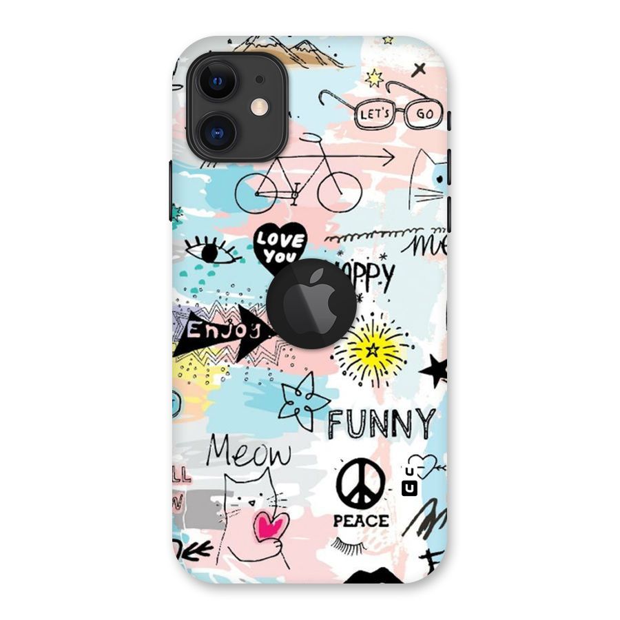 Peace And Funny Back Case for iPhone 11 Logo Cut