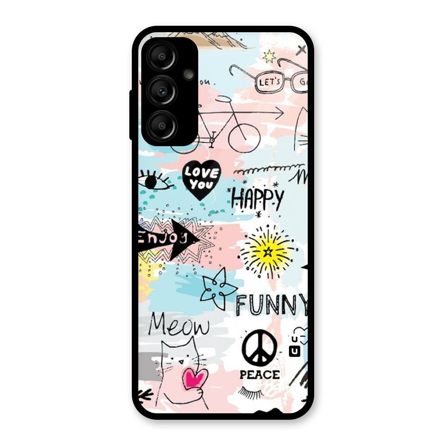 Peace And Funny Glass Back Case for Galaxy A14 5G