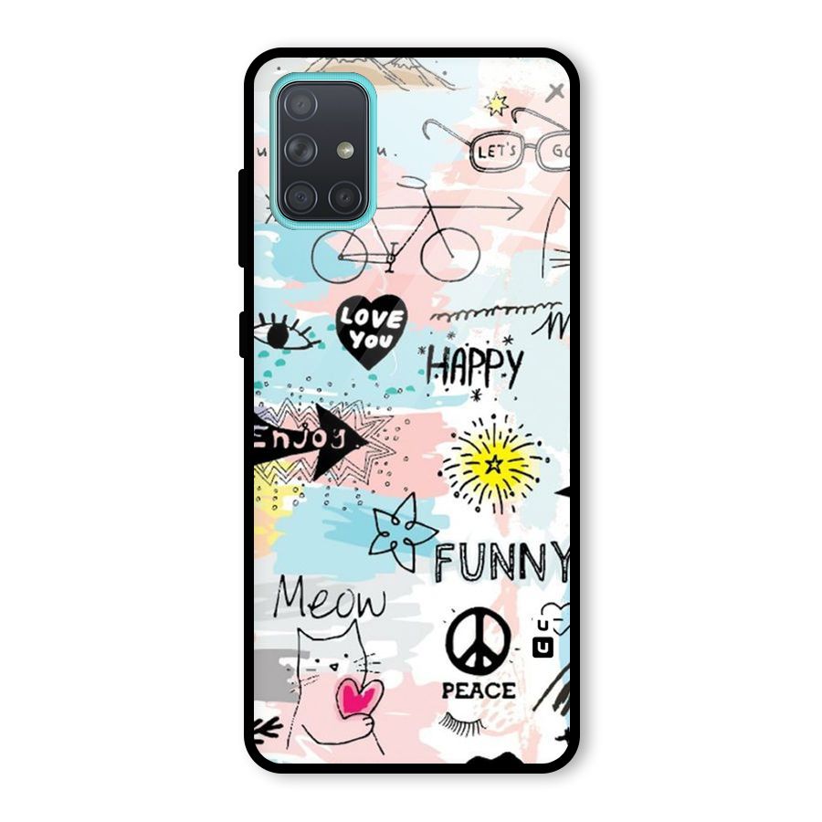 Peace And Funny Glass Back Case for Galaxy A71