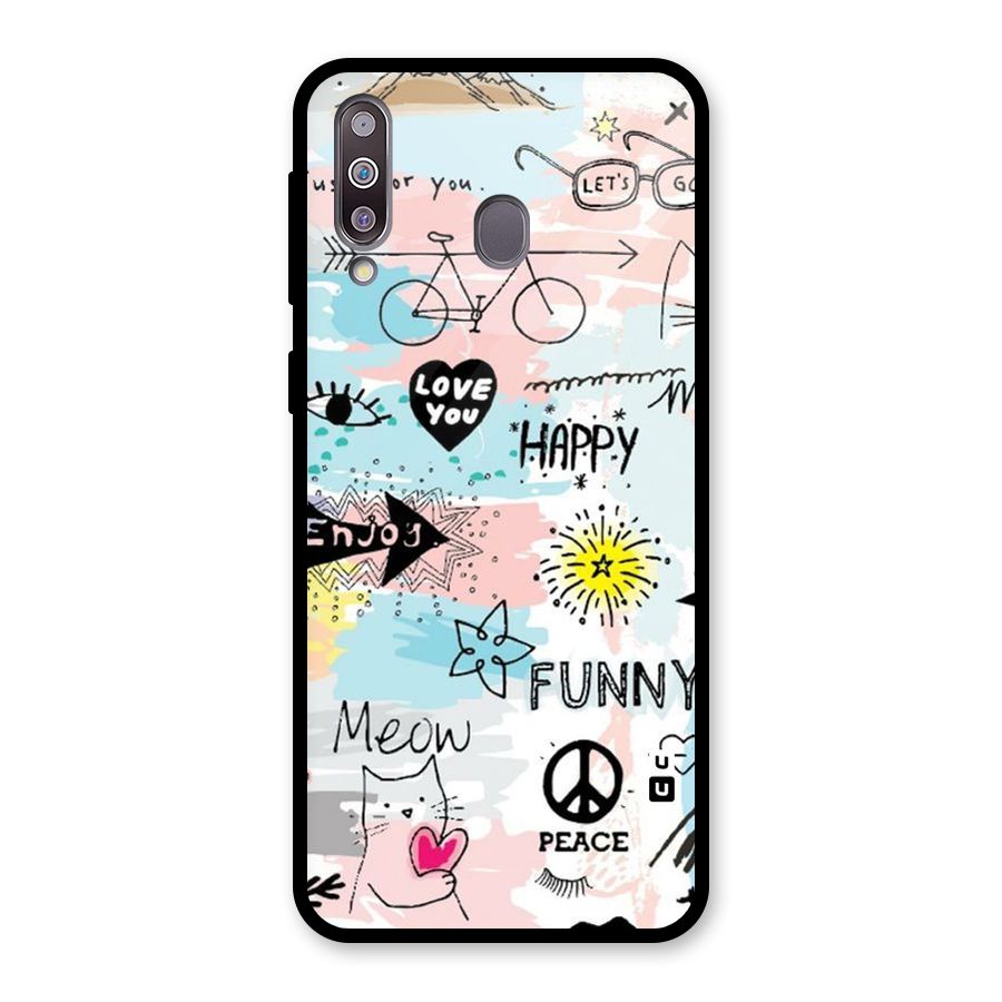 Peace And Funny Glass Back Case for Galaxy M30