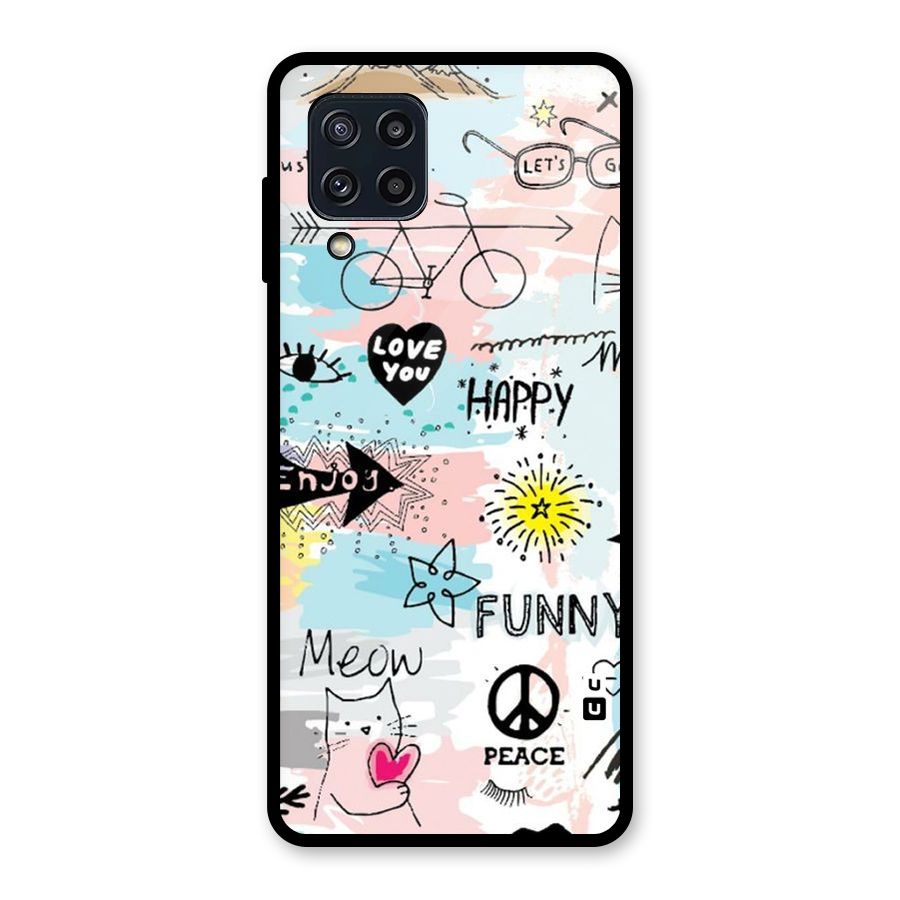 Peace And Funny Glass Back Case for Galaxy M32