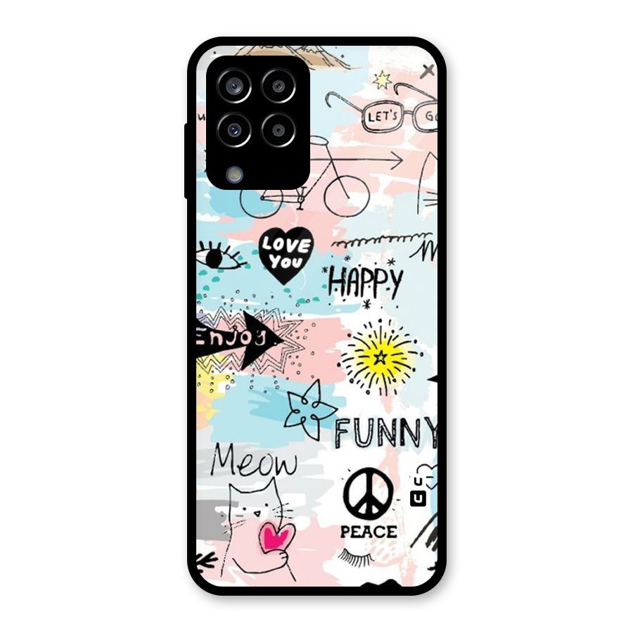 Peace And Funny Glass Back Case for Galaxy M33