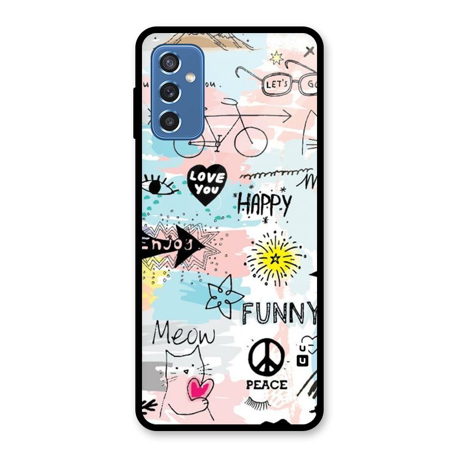 Peace And Funny Glass Back Case for Galaxy M52 5G