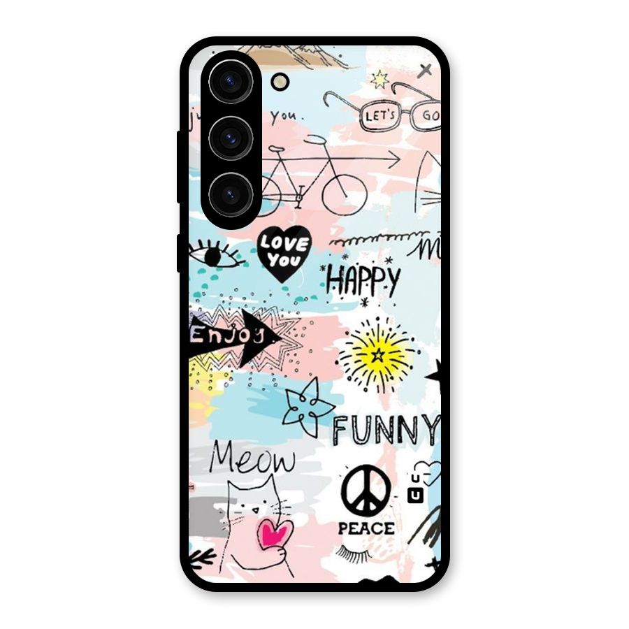 Peace And Funny Glass Back Case for Galaxy S23 Plus