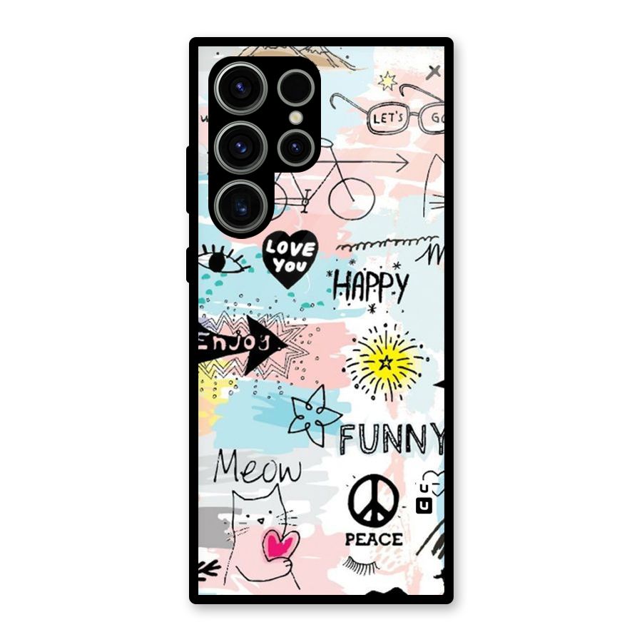Peace And Funny Glass Back Case for Galaxy S23 Ultra