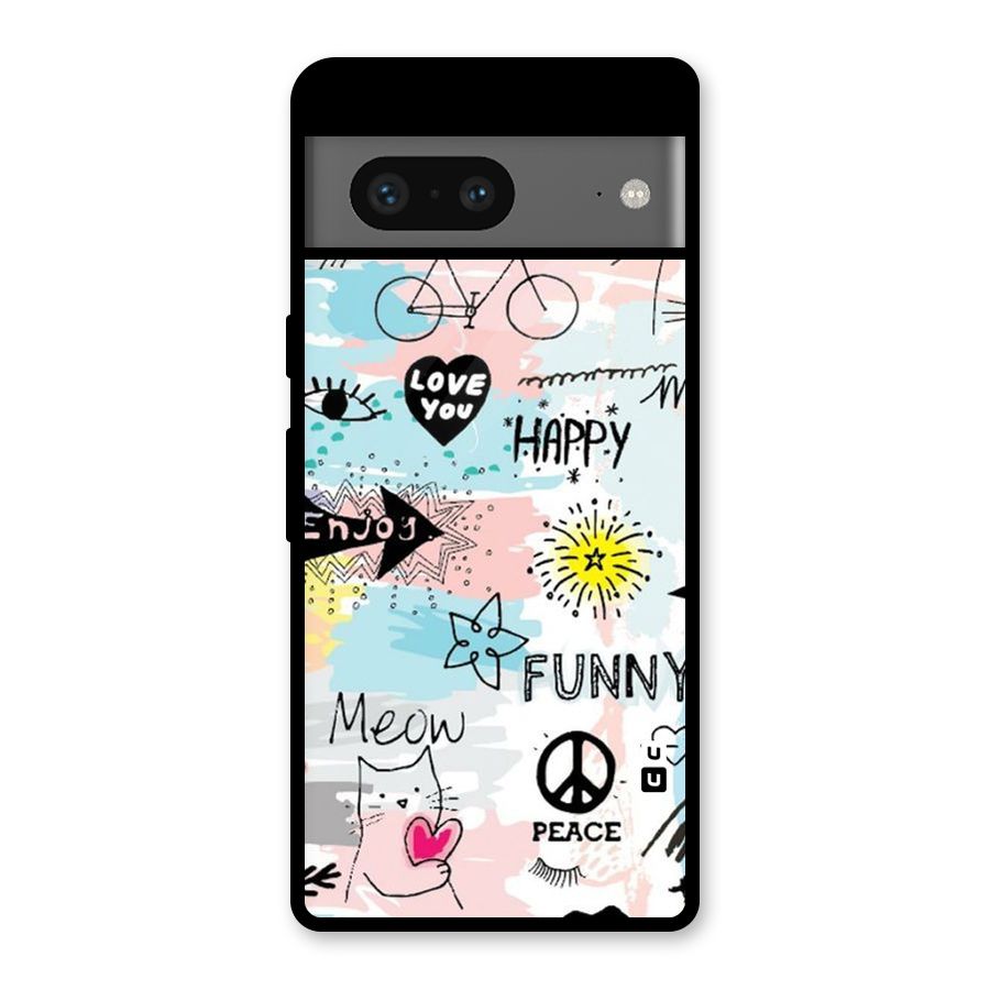 Peace And Funny Glass Back Case for Google Pixel 7