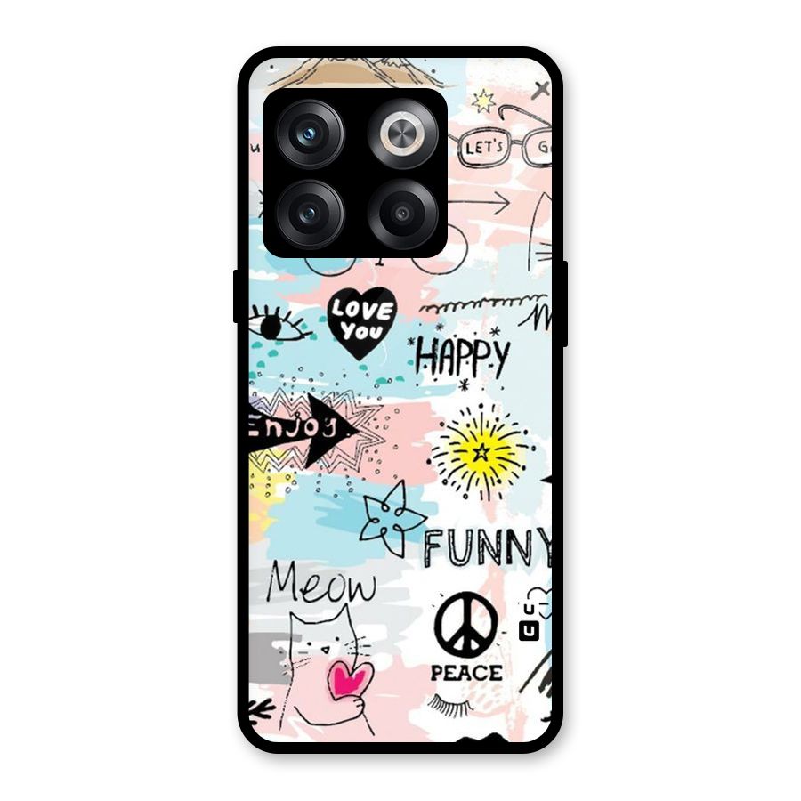 Peace And Funny Glass Back Case for OnePlus 10T
