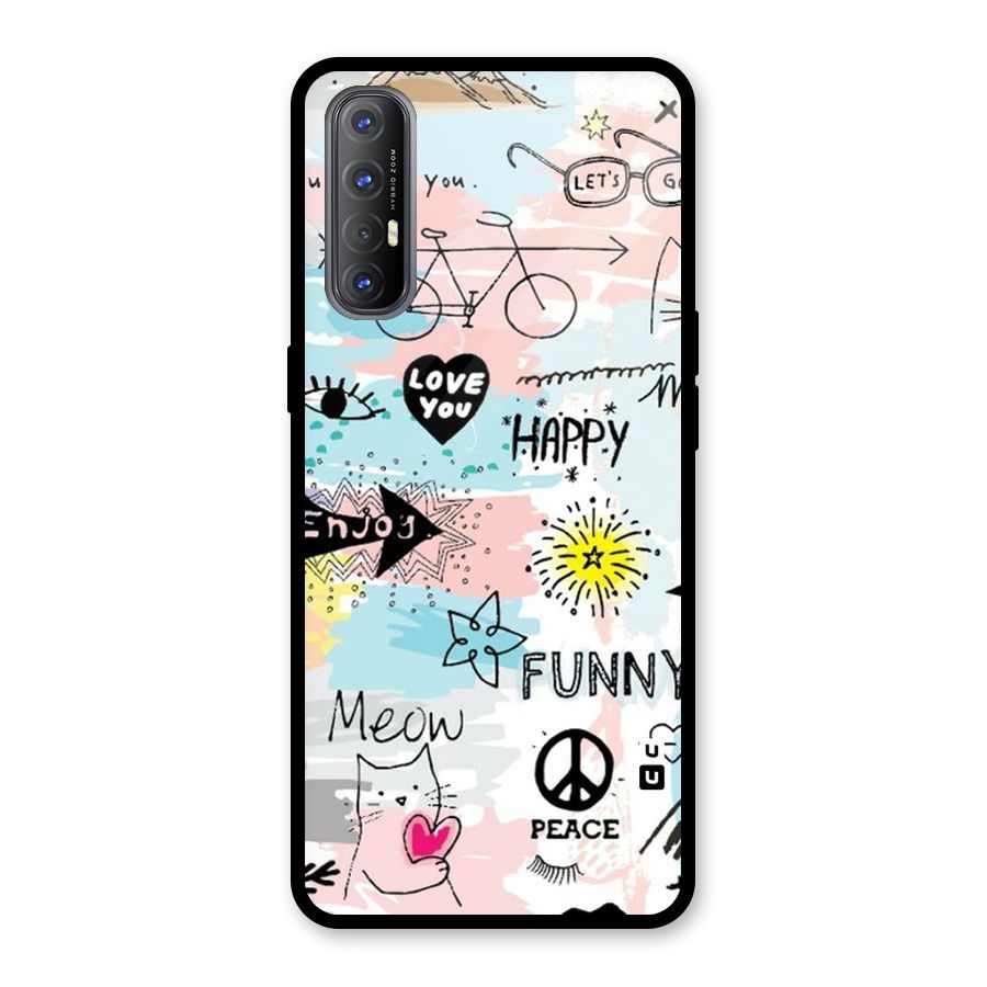 Peace And Funny Glass Back Case for Oppo Reno3 Pro