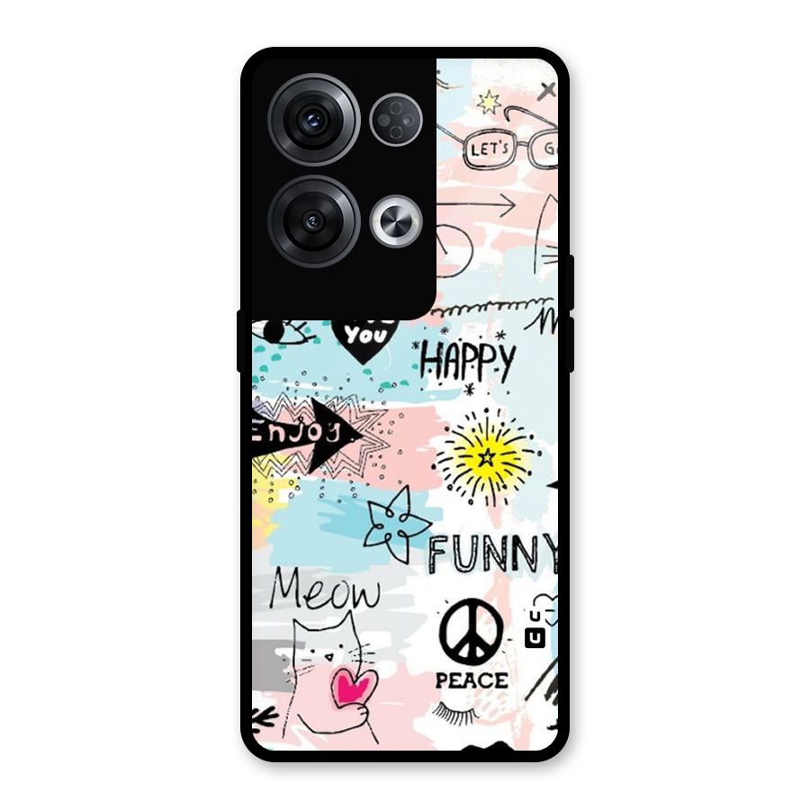 Peace And Funny Glass Back Case for Oppo Reno8 Pro 5G