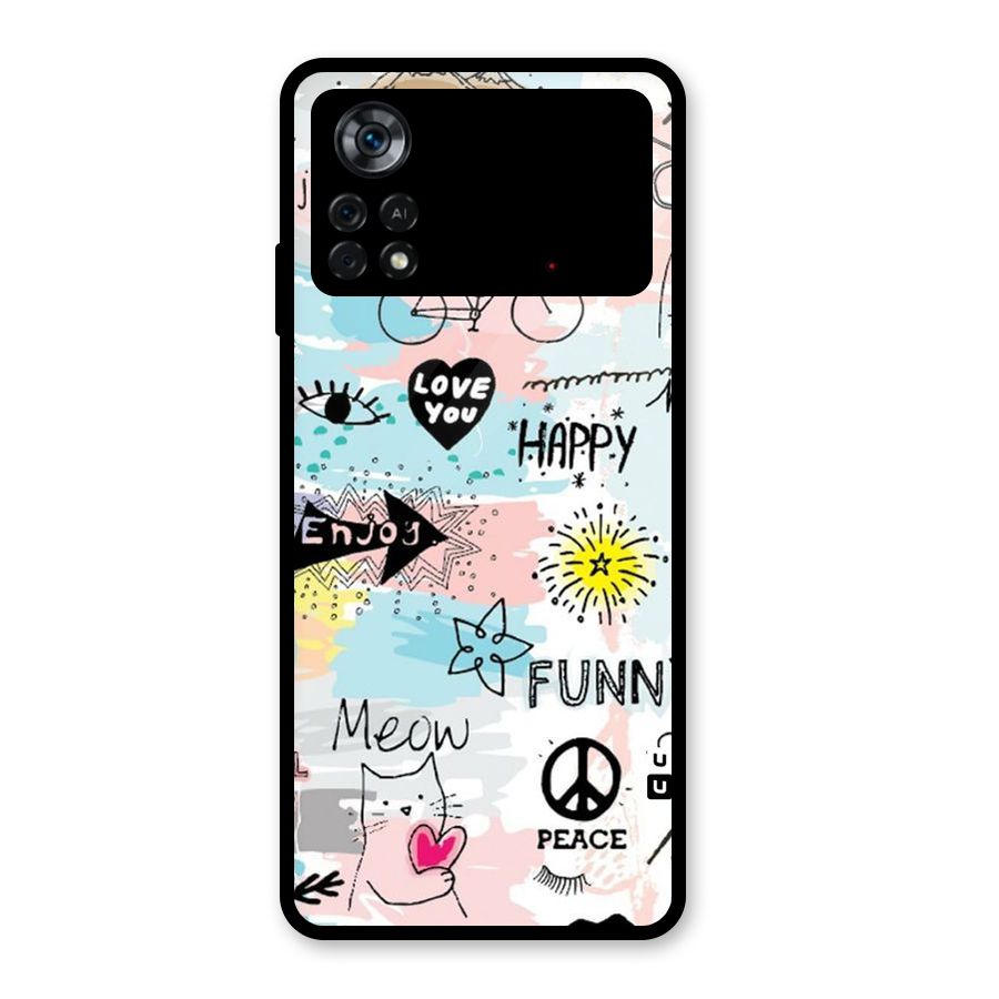 Peace And Funny Glass Back Case for Poco X4 Pro 5G