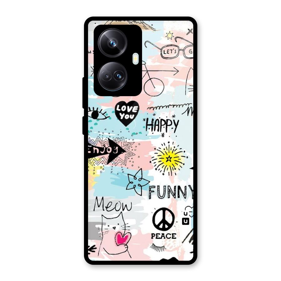 Peace And Funny Glass Back Case for Realme 10 Pro Plus