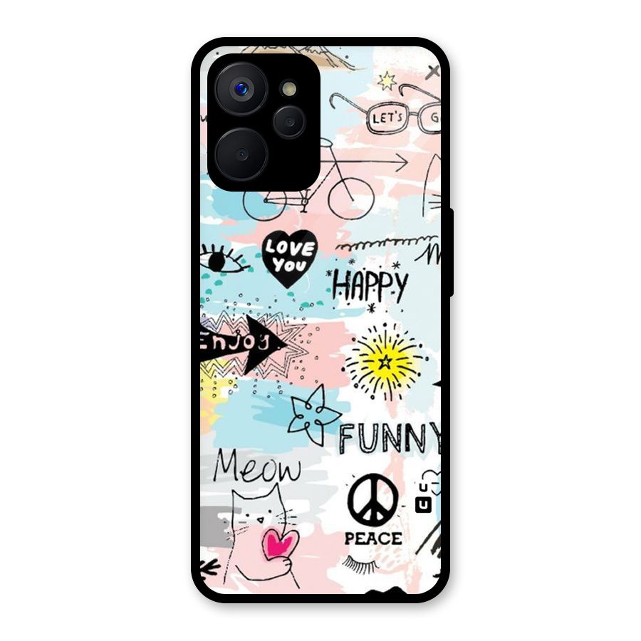 Peace And Funny Glass Back Case for Realme 9i 5G