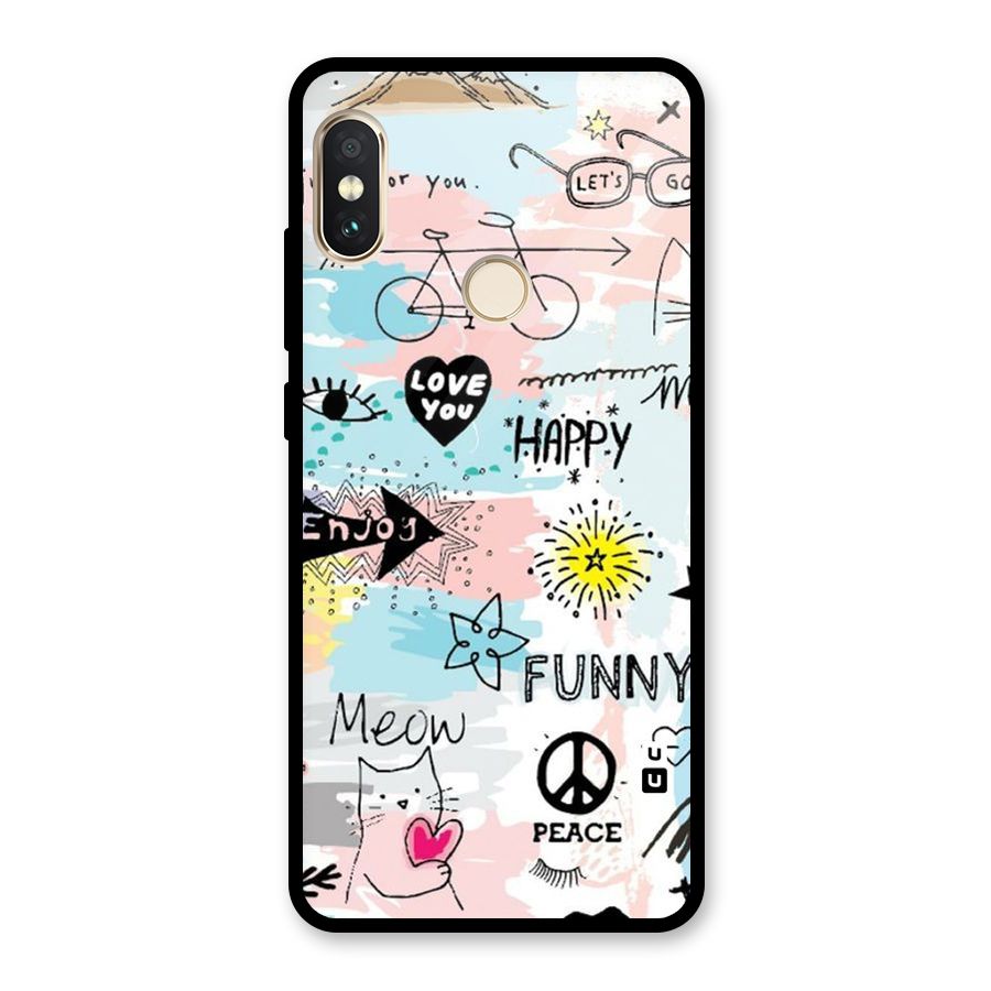 Peace And Funny Glass Back Case for Redmi Note 5 Pro