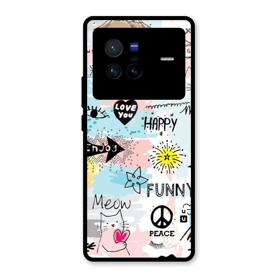 Peace And Funny Glass Back Case for Vivo X80