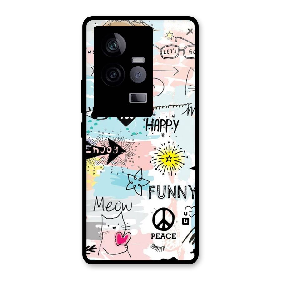Peace And Funny Glass Back Case for Vivo iQOO 11 5G