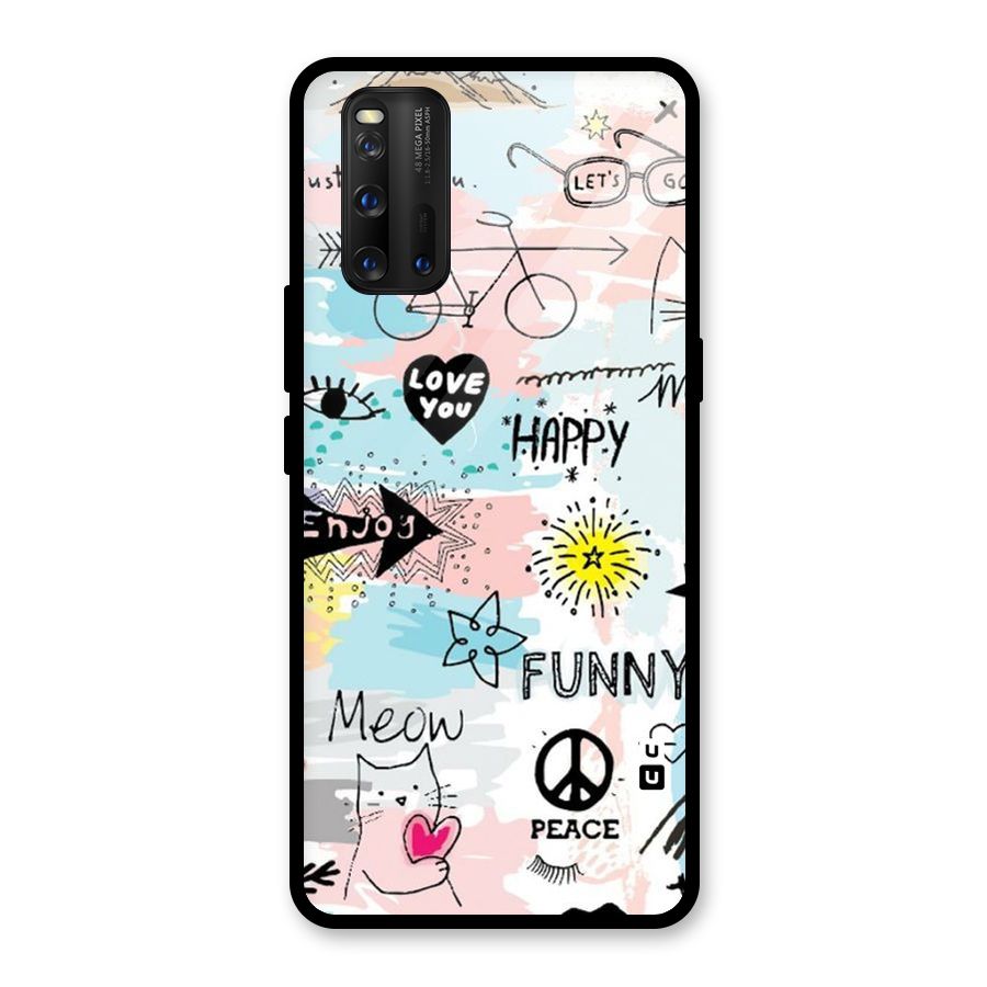 Peace And Funny Glass Back Case for Vivo iQOO 3