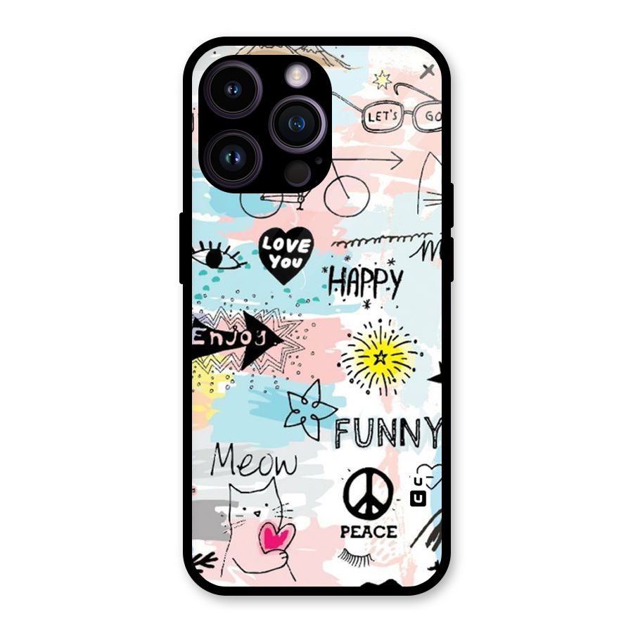Peace And Funny Glass Back Case for iPhone 14 Pro Max
