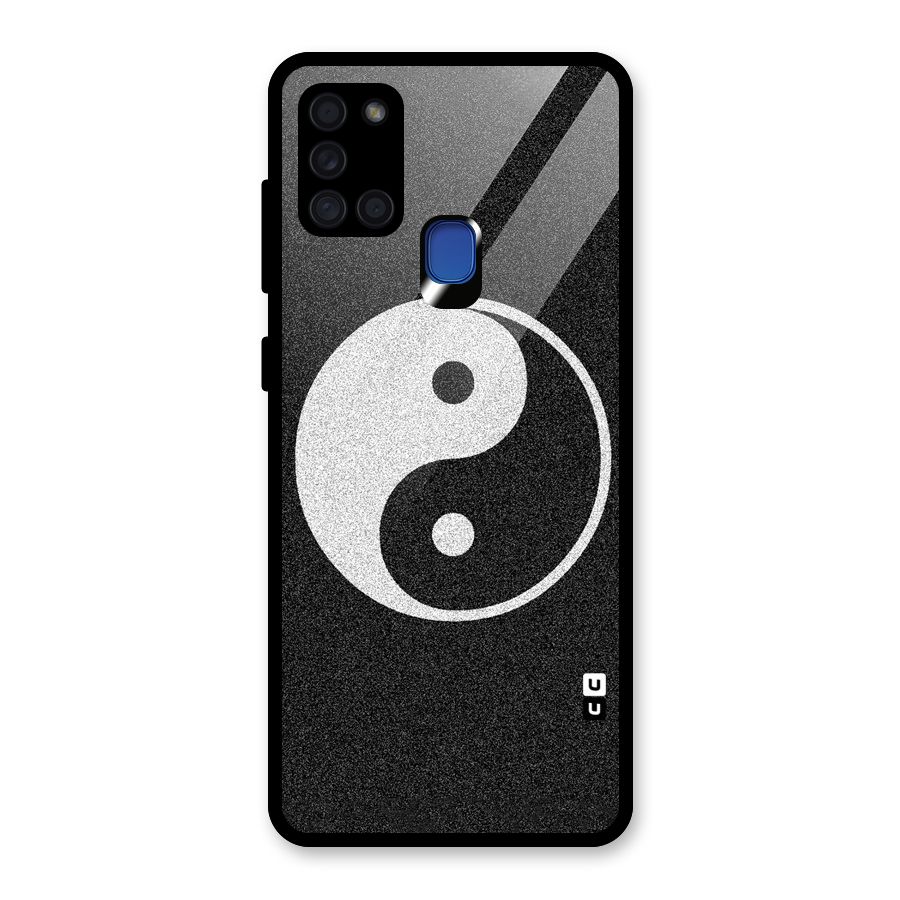 Peace Disorted Glass Back Case for Galaxy A21s