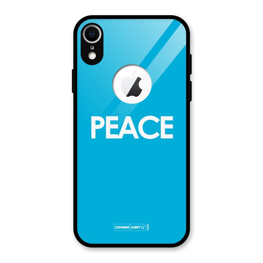 Peace Glass Back Case for iPhone XR Logo Cut