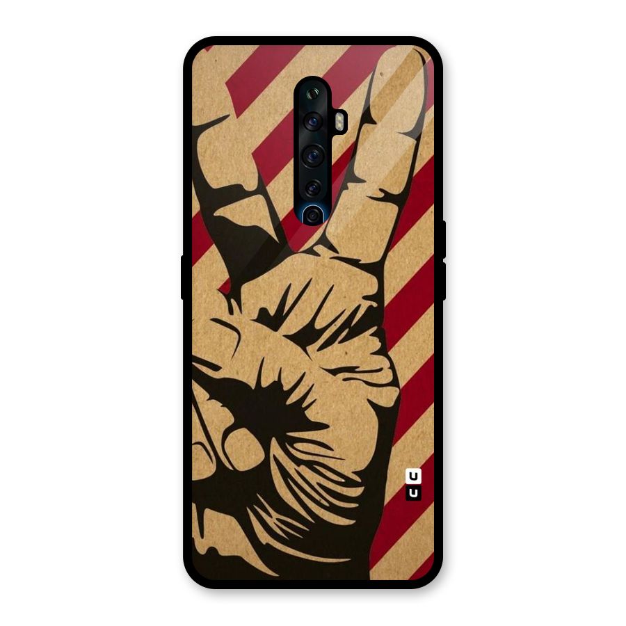 Peace Stripes Glass Back Case for Oppo Reno2 F
