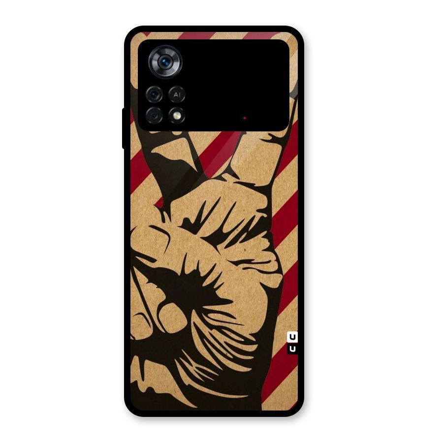 Peace Stripes Glass Back Case for Poco X4 Pro 5G