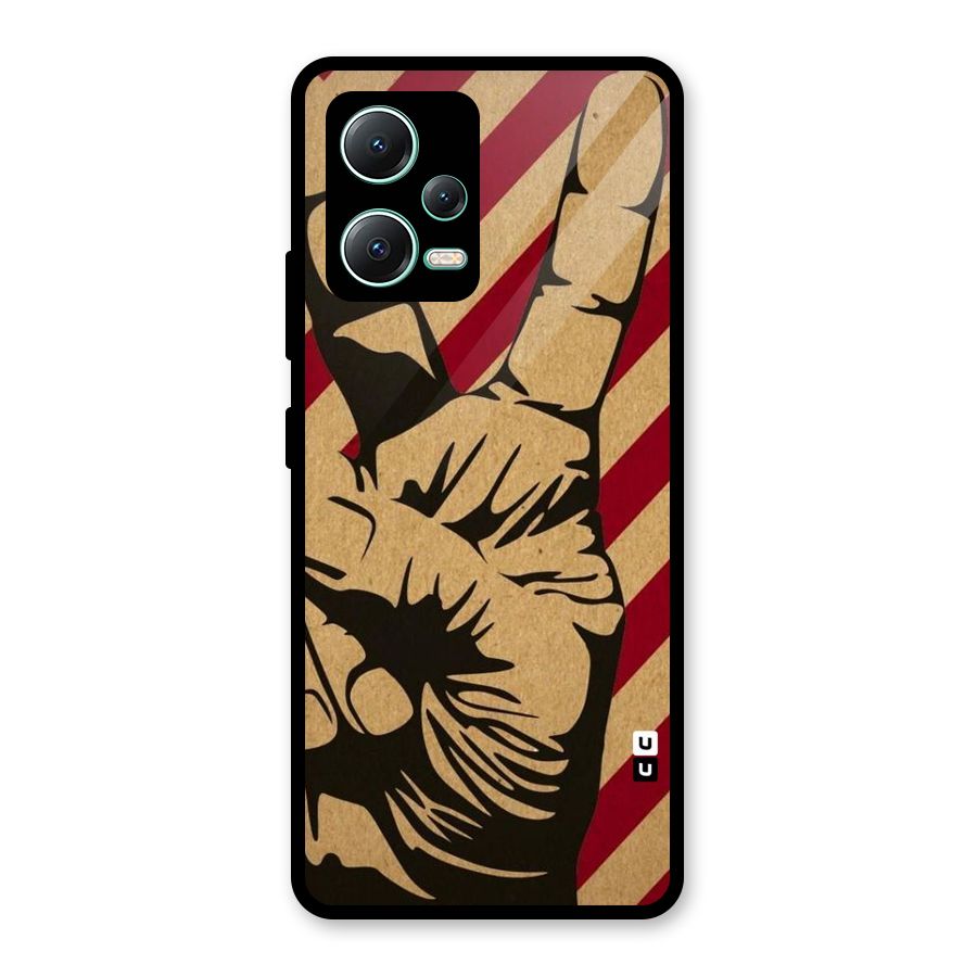 Peace Stripes Glass Back Case for Redmi Note 12 5G