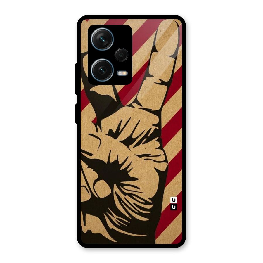 Peace Stripes Glass Back Case for Redmi Note 12 Pro Plus 5G