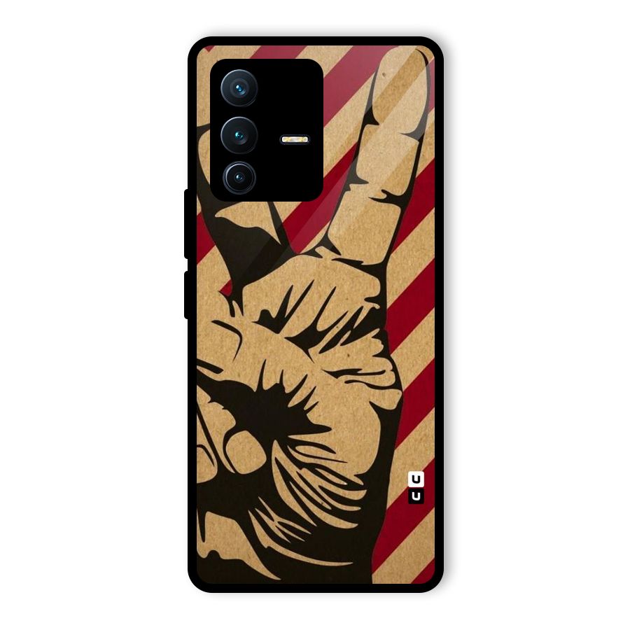 Peace Stripes Glass Back Case for Vivo V23 Pro