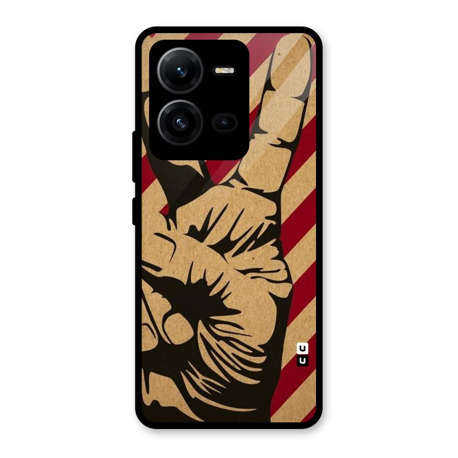 Peace Stripes Glass Back Case for Vivo V25