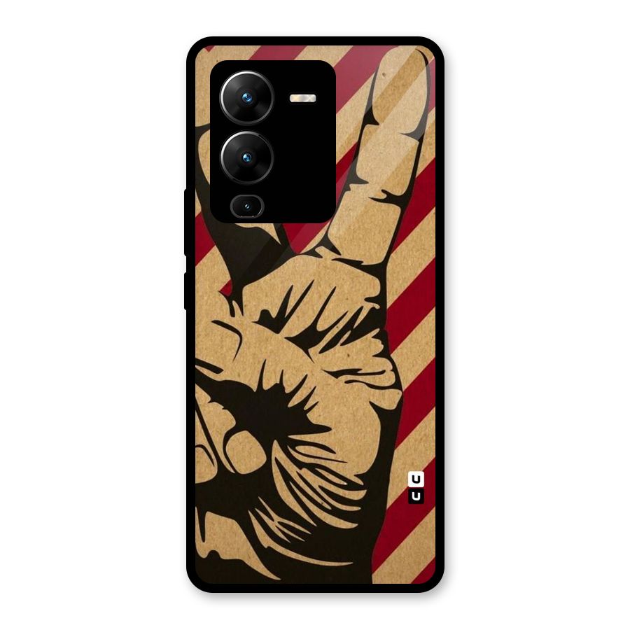 Peace Stripes Glass Back Case for Vivo V25 Pro