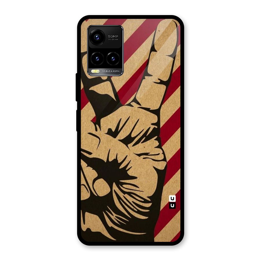 Peace Stripes Glass Back Case for Vivo Y21A