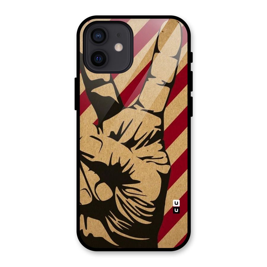 Peace Stripes Glass Back Case for iPhone 12