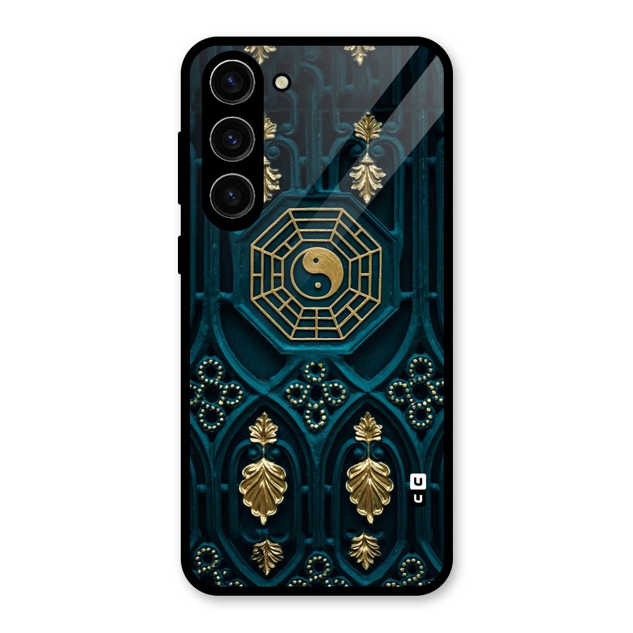 Peace Web Design Glass Back Case for Galaxy S23 Plus