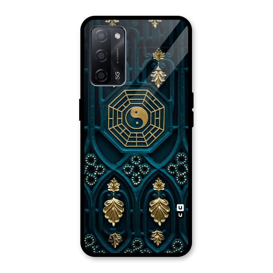 Peace Web Design Glass Back Case for Oppo A53s 5G