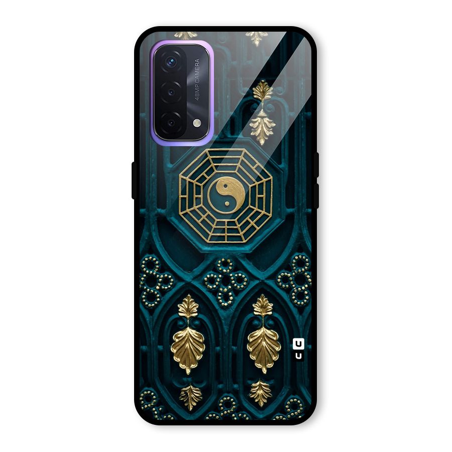 Peace Web Design Glass Back Case for Oppo A74 5G