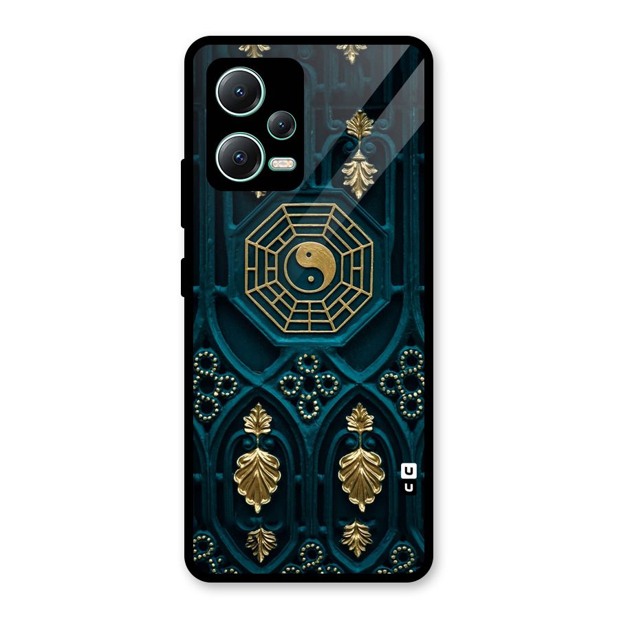 Peace Web Design Glass Back Case for Redmi Note 12 5G