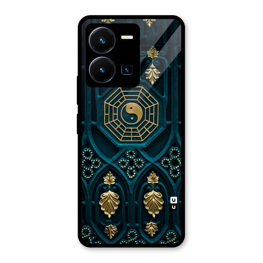 Peace Web Design Glass Back Case for Vivo Y35