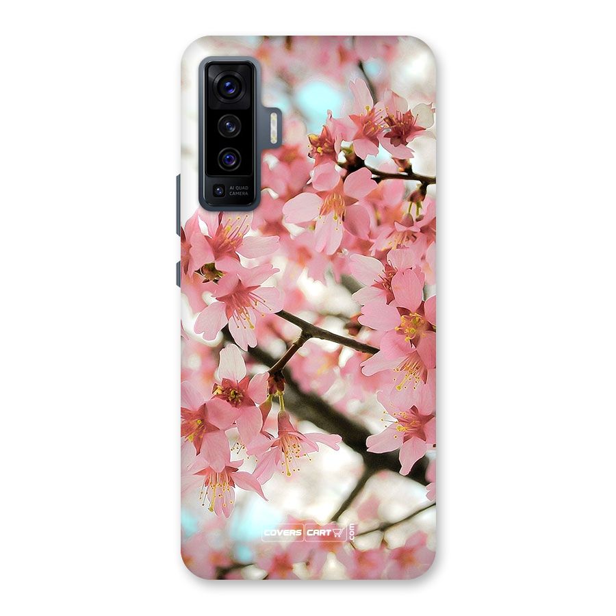Peach Floral Back Case for Vivo X50