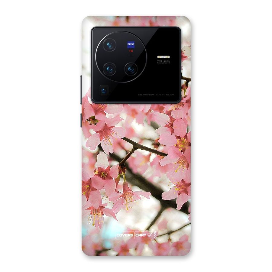 Peach Floral Back Case for Vivo X80 Pro