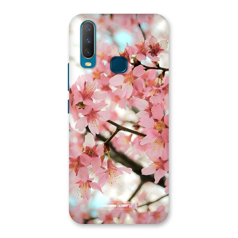 Peach Floral Back Case for Vivo Y12