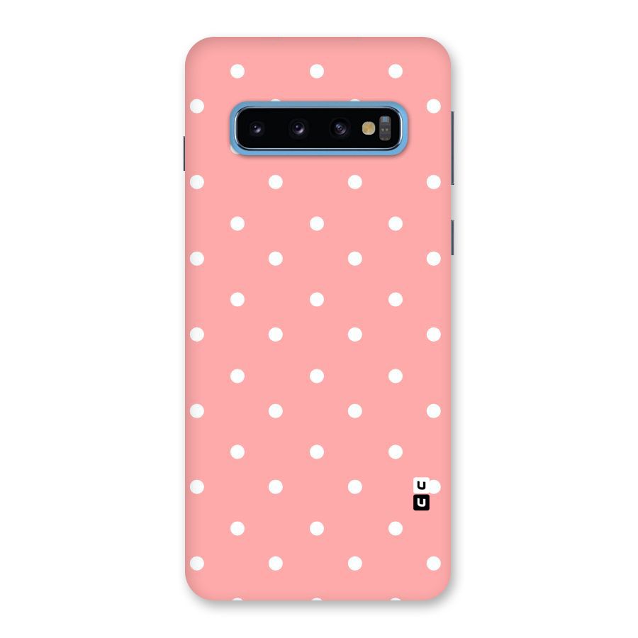 Peach Polka Pattern Back Case for Galaxy S10