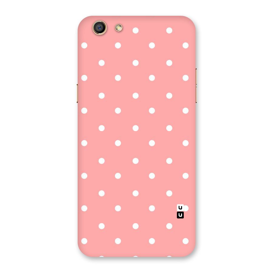 Peach Polka Pattern Back Case for Oppo F3