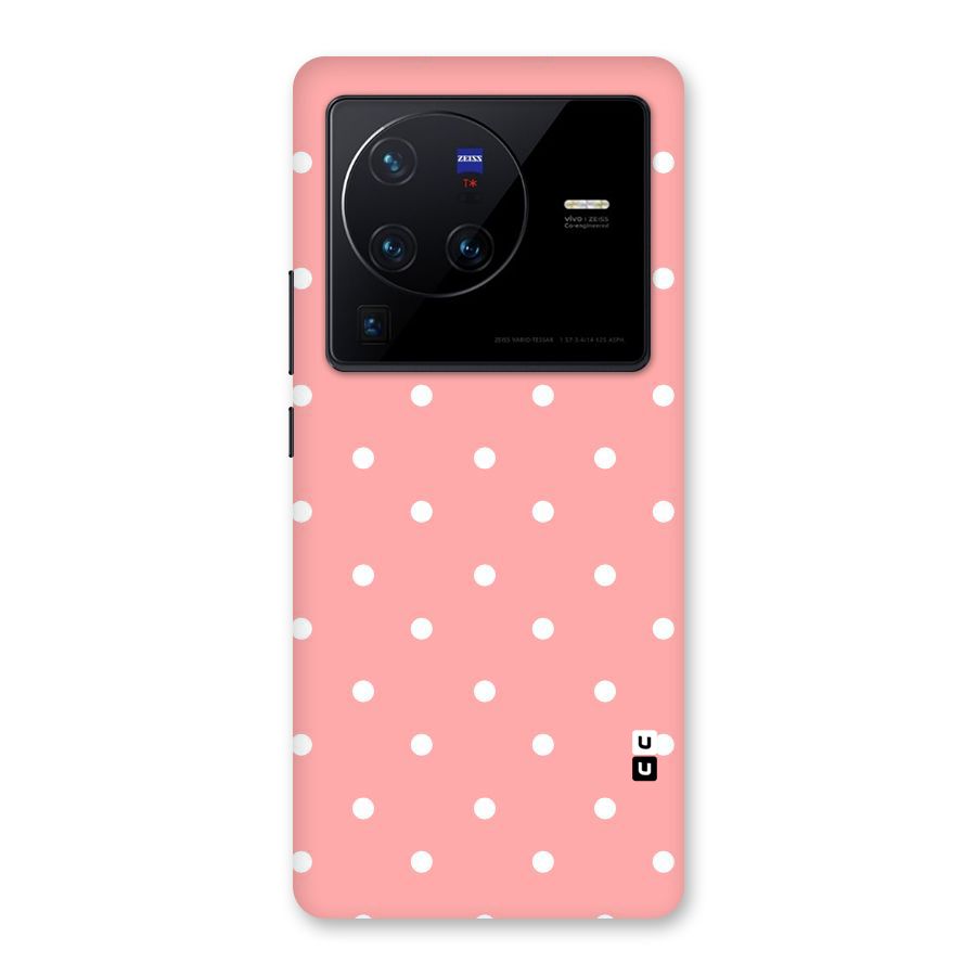 Peach Polka Pattern Back Case for Vivo X80 Pro