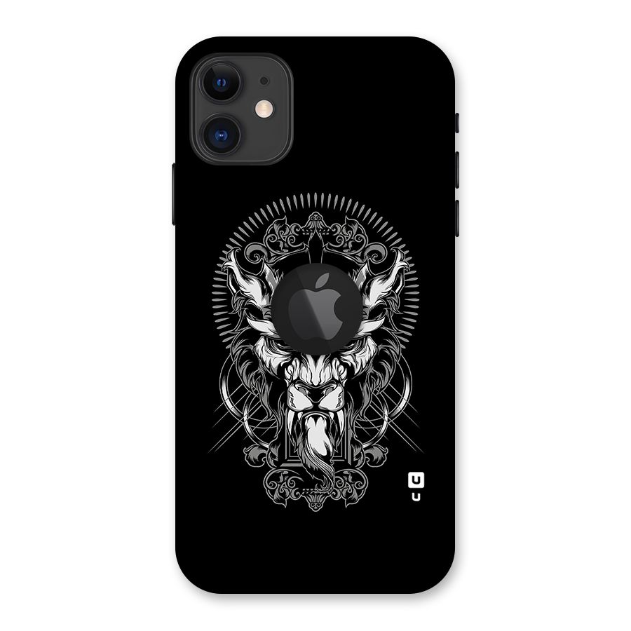 Pencil Art Lion Illustration Back Case for iPhone 11 Logo Cut