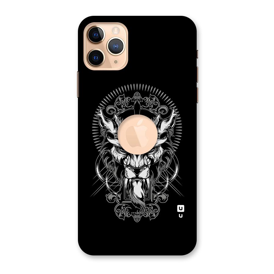 Pencil Art Lion Illustration Back Case for iPhone 11 Pro Max Logo Cut