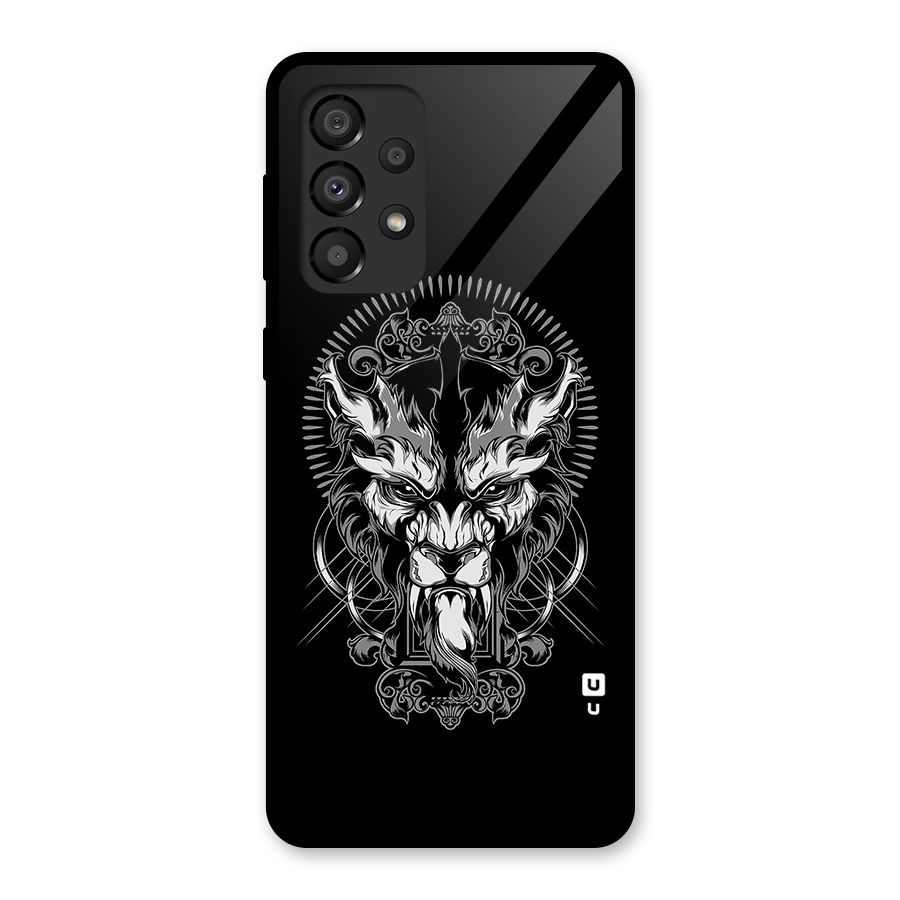 Pencil Art Lion Illustration Glass Back Case for Galaxy A33 5G