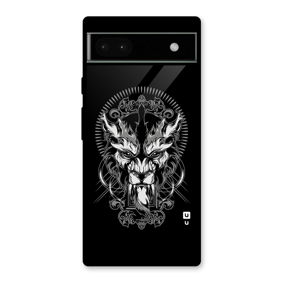Pencil Art Lion Illustration Glass Back Case for Google Pixel 6a
