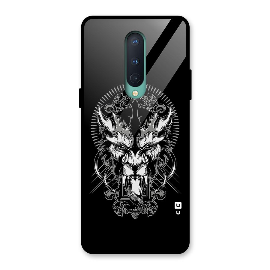 Pencil Art Lion Illustration Glass Back Case for OnePlus 8